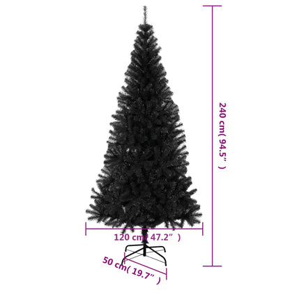 Künstlicher Weihnachtsbaum mit Ständer Schwarz 240 cm PVC - Pazzar.ch