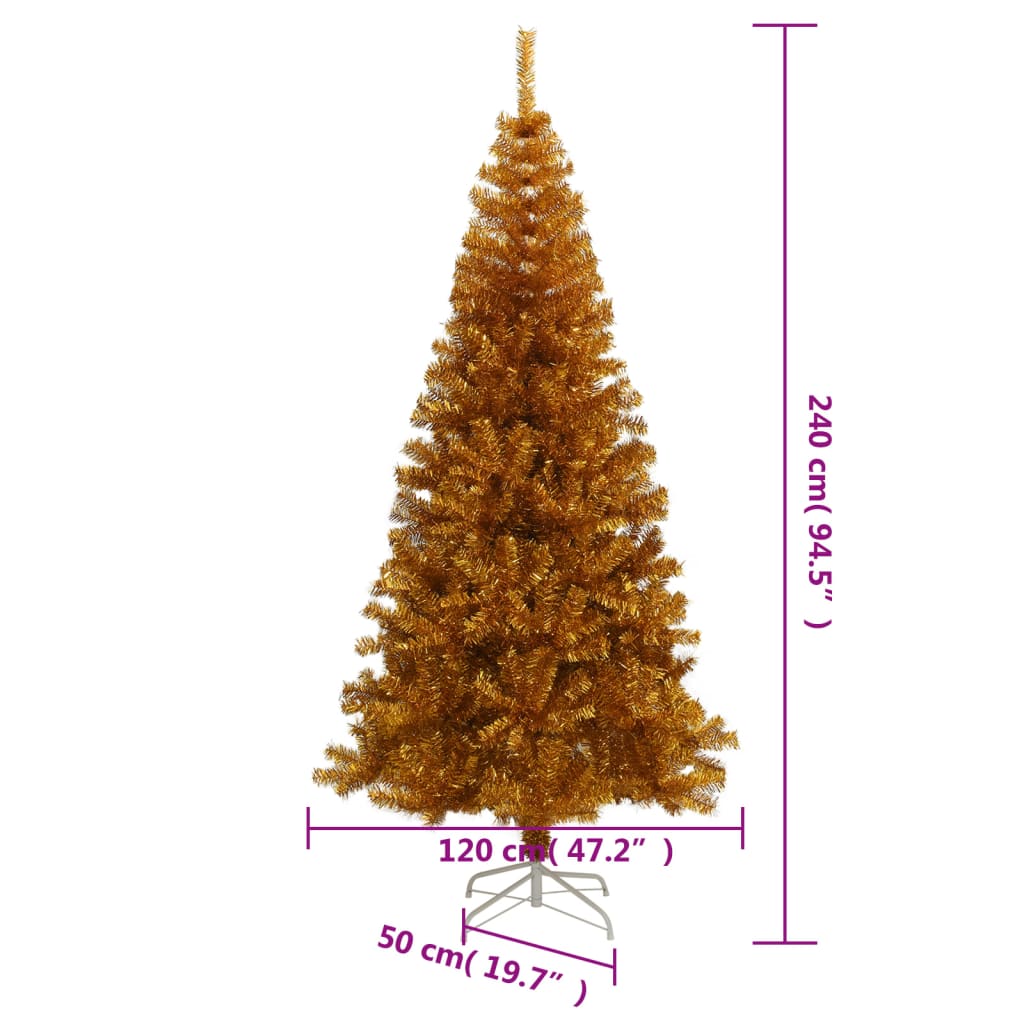 Künstlicher Weihnachtsbaum mit Ständer Gold 240 cm PET - Pazzar.ch