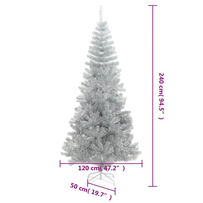 Künstlicher Weihnachtsbaum mit Ständer Silber 240 cm PET - Pazzar.ch