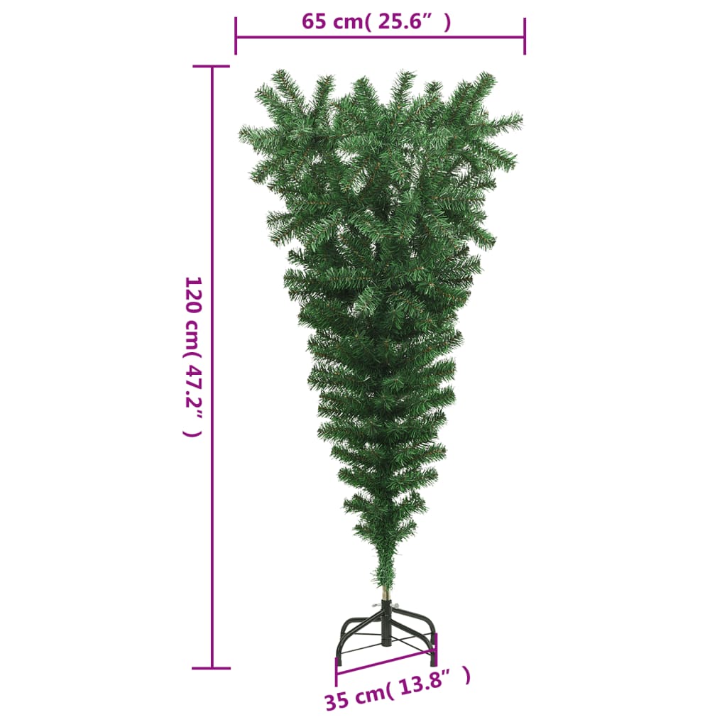 Künstlicher Weihnachtsbaum mit Ständer Umgekehrt Grün 120 cm - Pazzar.ch