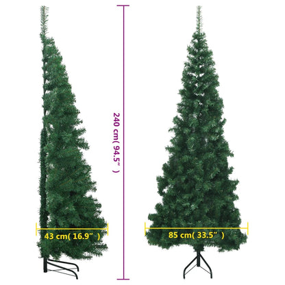 Künstlicher Eck-Weihnachtsbaum Grün 240 cm PVC - Pazzar.ch