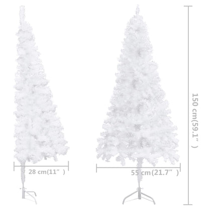 Künstlicher Eck-Weihnachtsbaum Weiß 150 cm PVC - Pazzar.ch