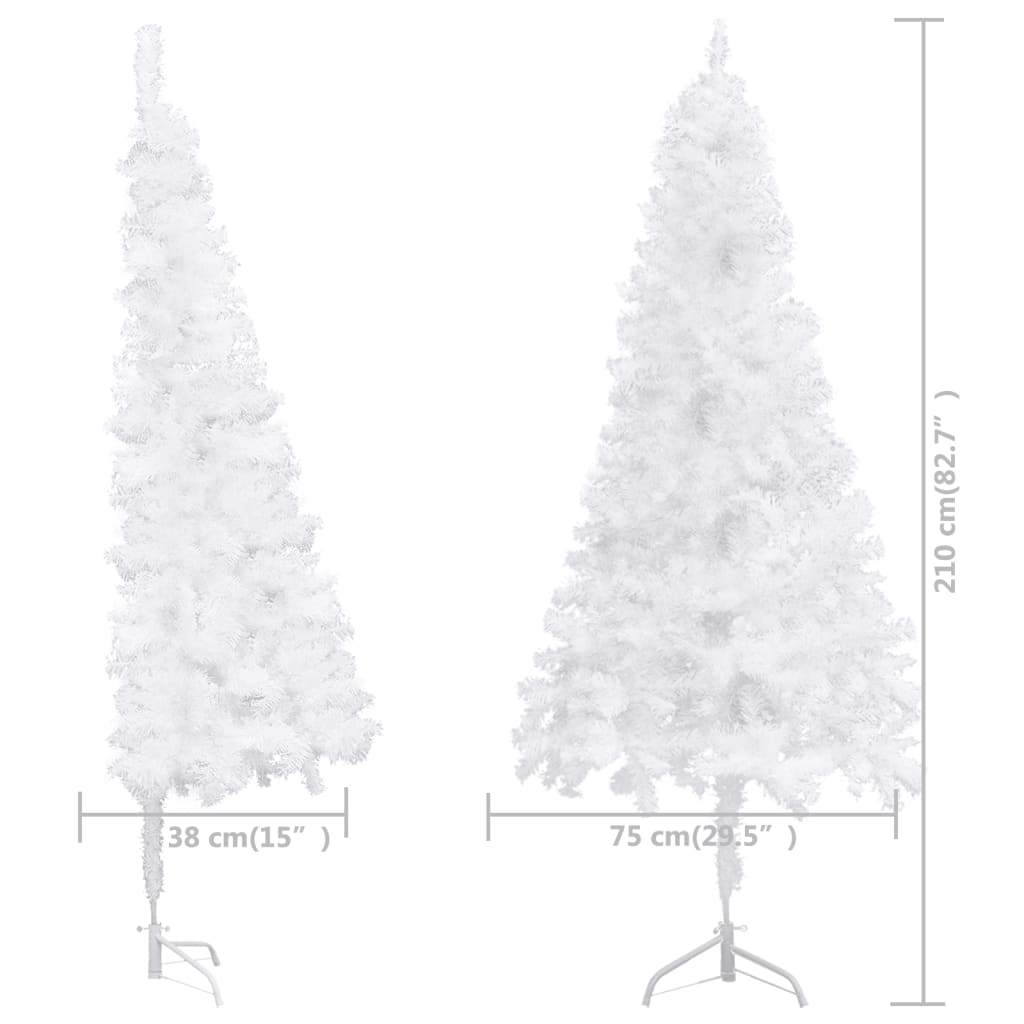 Künstlicher Eck-Weihnachtsbaum Weiß 210 cm PVC