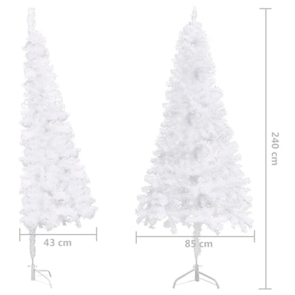 Künstlicher Eck-Weihnachtsbaum Weiß 240 cm PVC - Pazzar.ch