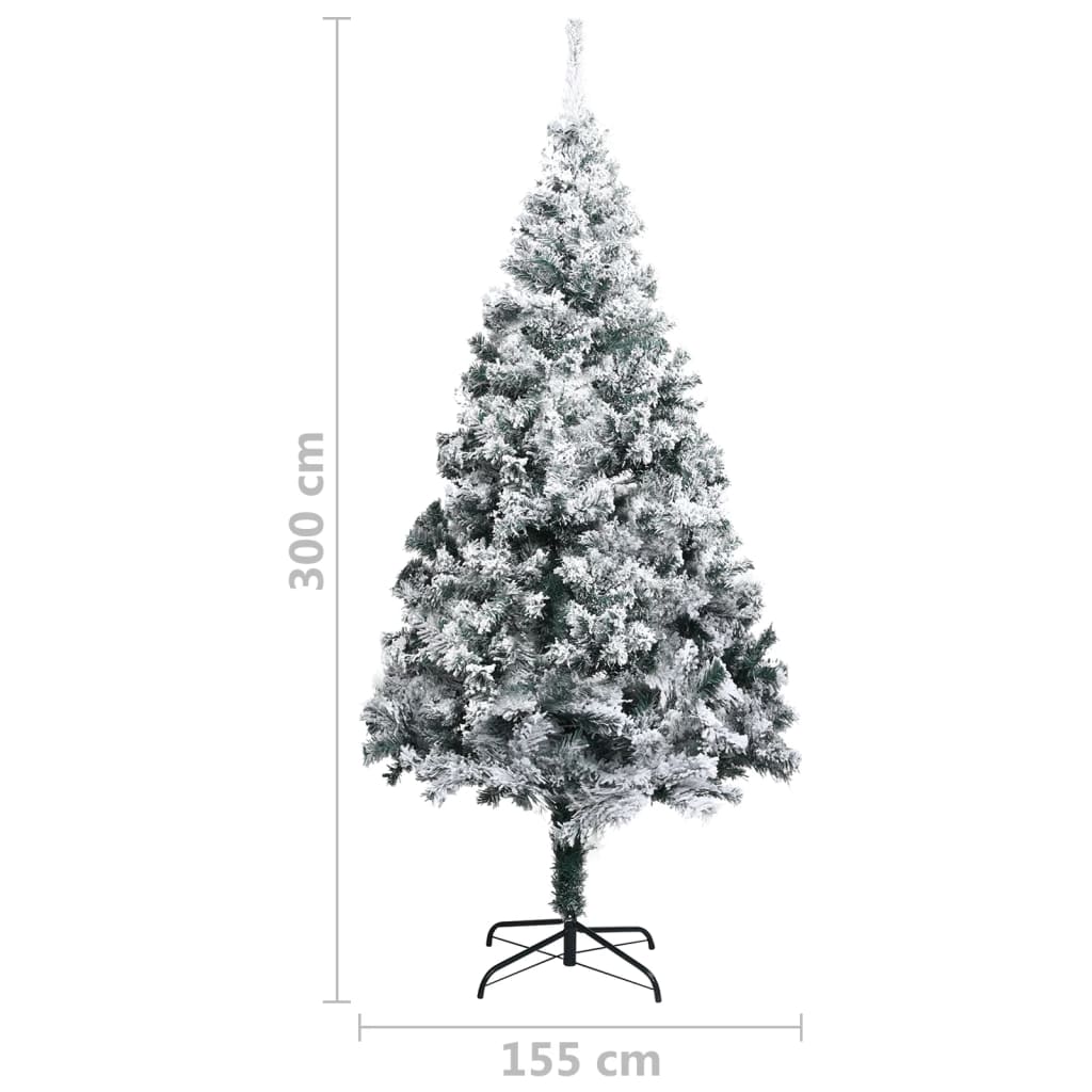 Künstlicher Weihnachtsbaum Beschneit Grün 300 cm PVC - Pazzar.ch