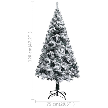 Künstlicher Weihnachtsbaum mit Schnee Grün 120 cm PVC - Pazzar.ch