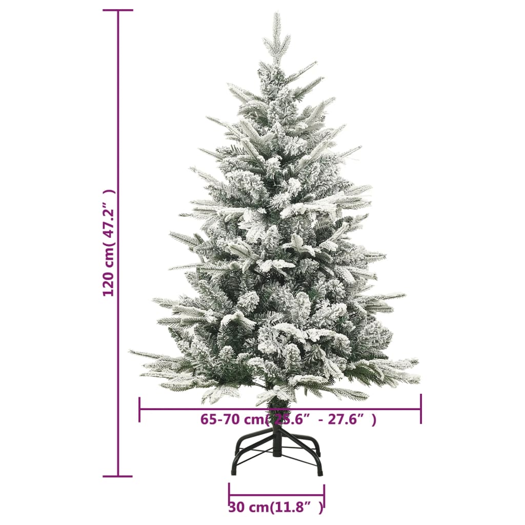 Künstlicher Weihnachtsbaum Beschneit Grün 120 cm PVC PE - Pazzar.ch