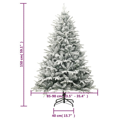 Künstlicher Weihnachtsbaum Beschneit Grün 150 cm PVC PE - Pazzar.ch