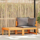 2-tlg. Garten-Lounge-Set mit Dunkelgrauen Kissen Akazienholz