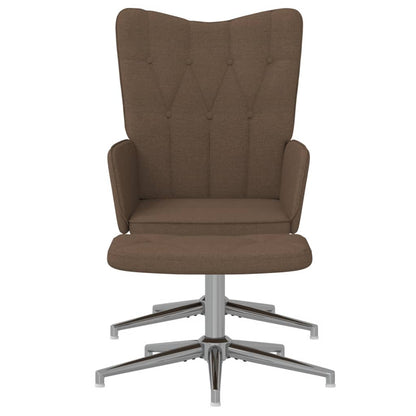 Relaxsessel mit Hocker Braun Stoff - Pazzar.ch