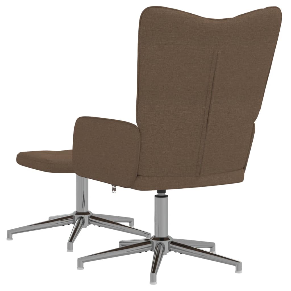 Relaxsessel mit Hocker Braun Stoff