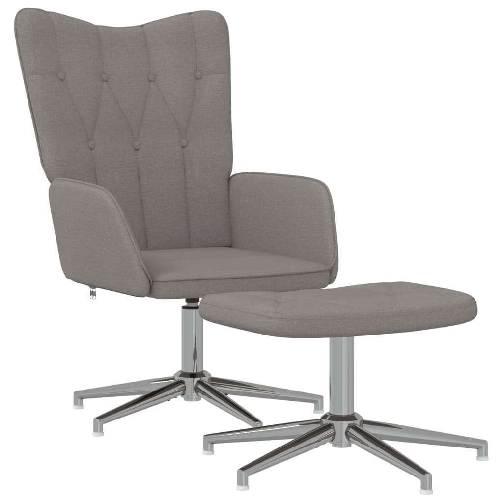 Relaxsessel mit Hocker Taupe Stoff - Pazzar.ch