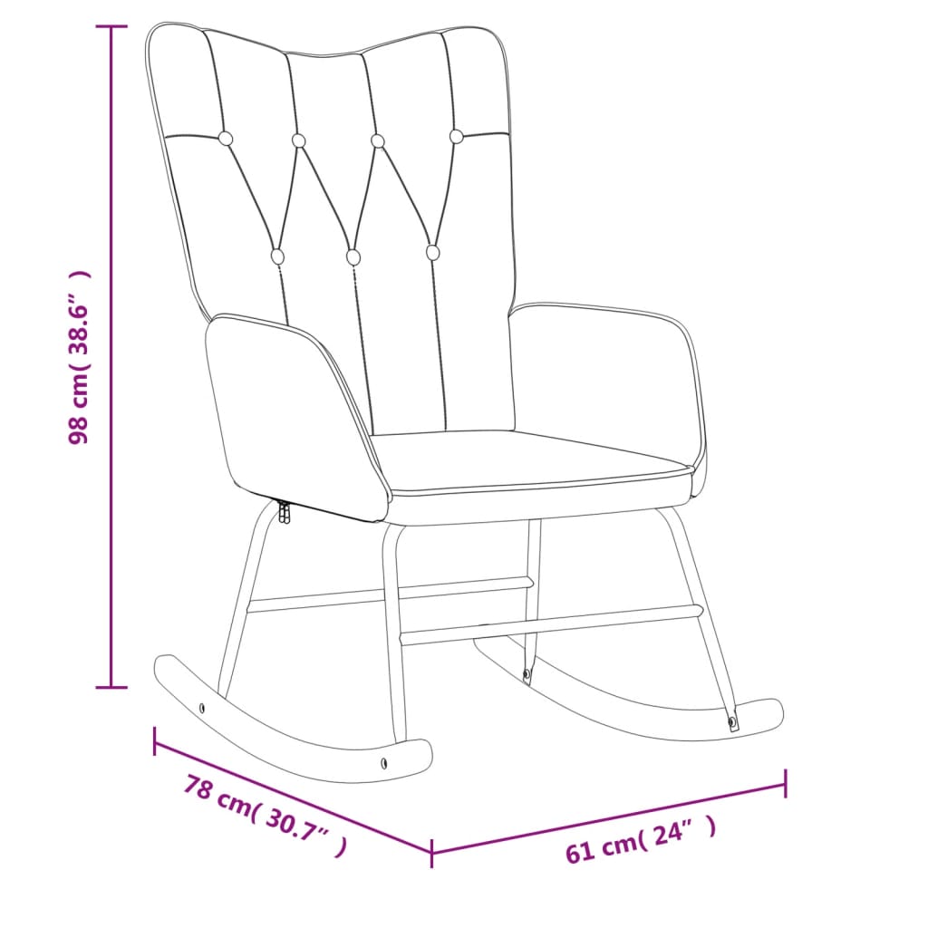 Schaukelsessel mit Hocker Creme Stoff - Pazzar.ch