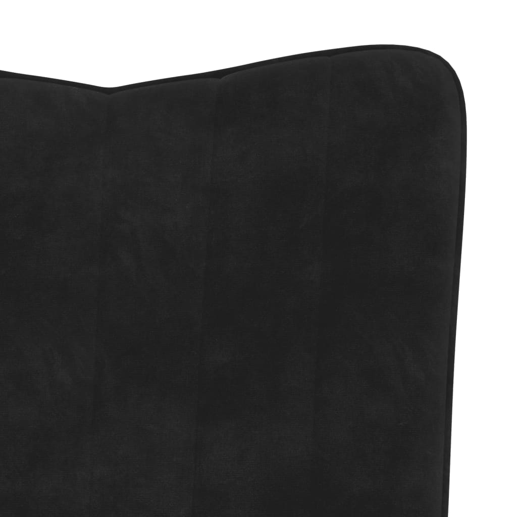 Relaxsessel mit Hocker Schwarz Samt - Pazzar.ch