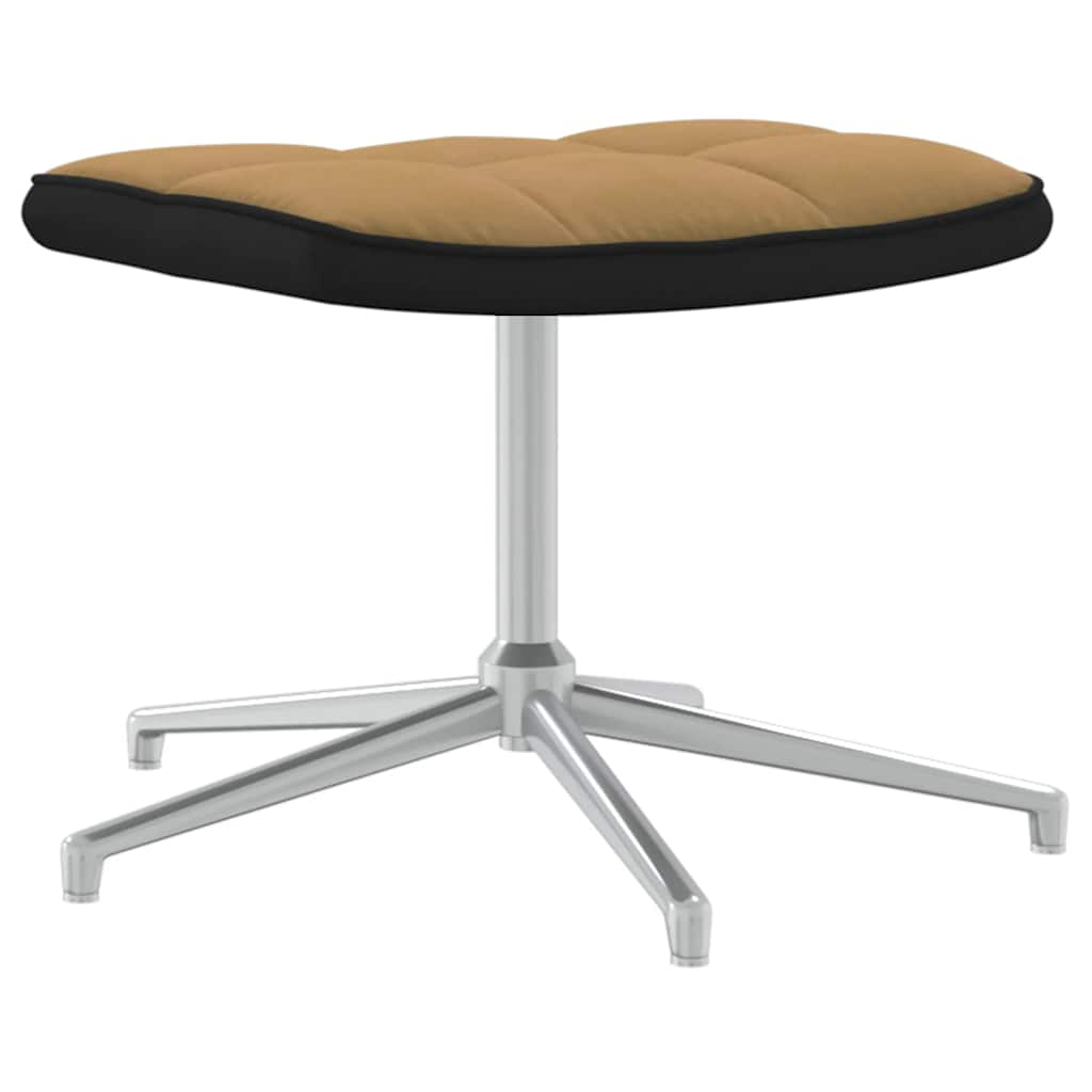 Relaxsessel mit Hocker Braun Samt und PVC