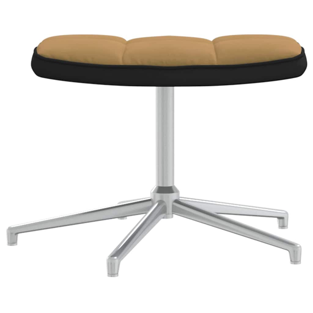 Relaxsessel mit Hocker Braun Samt und PVC - Pazzar.ch