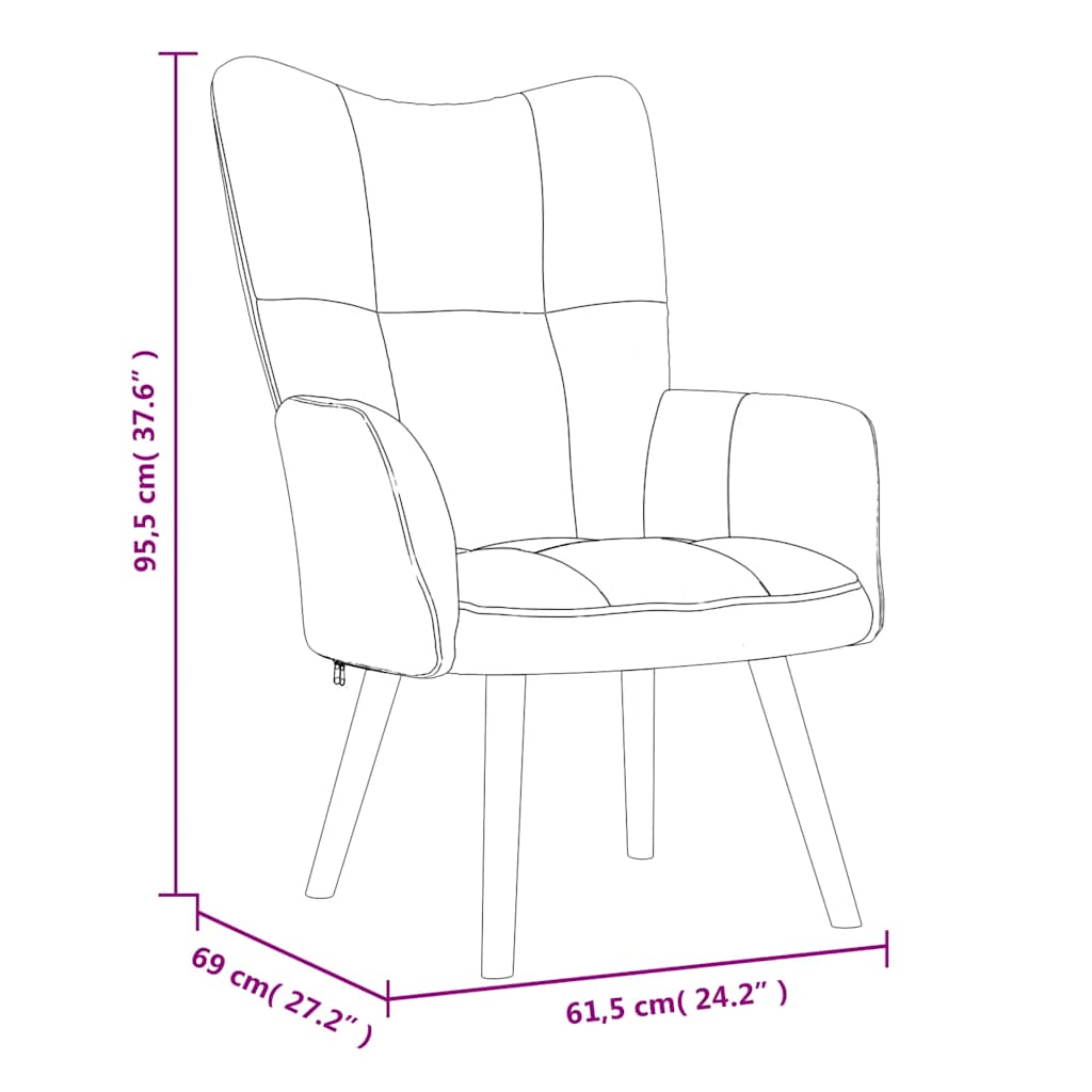 Relaxsessel mit Hocker Dunkelgrün Samt