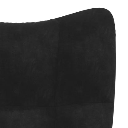 Relaxsessel mit Hocker Schwarz Samt - Pazzar.ch