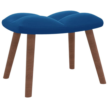 Relaxsessel mit Hocker Blau Samt - Pazzar.ch