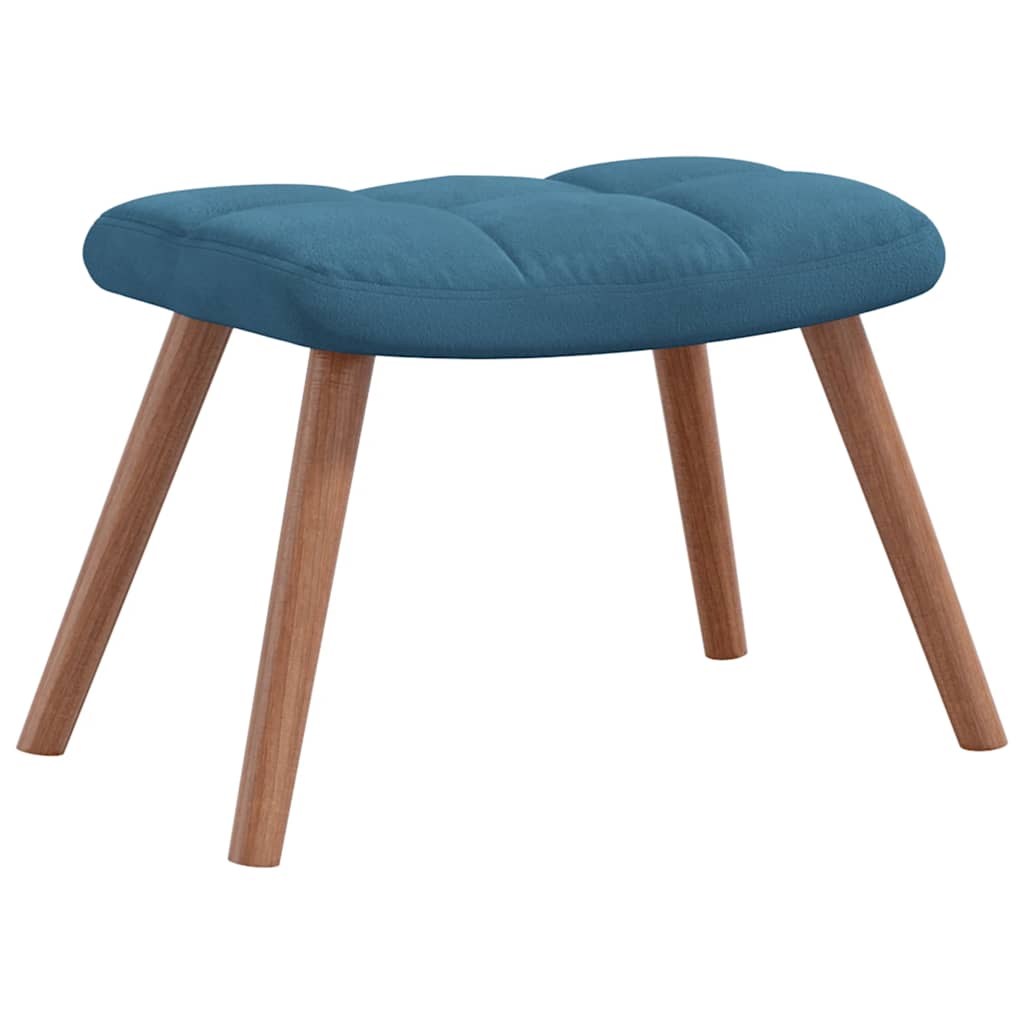 Relaxsessel mit Hocker Blau Samt - Pazzar.ch