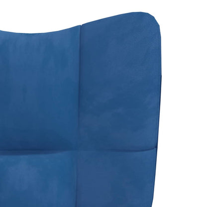 Relaxsessel mit Hocker Blau Samt - Pazzar.ch