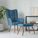 Relaxsessel mit Hocker Blau Samt