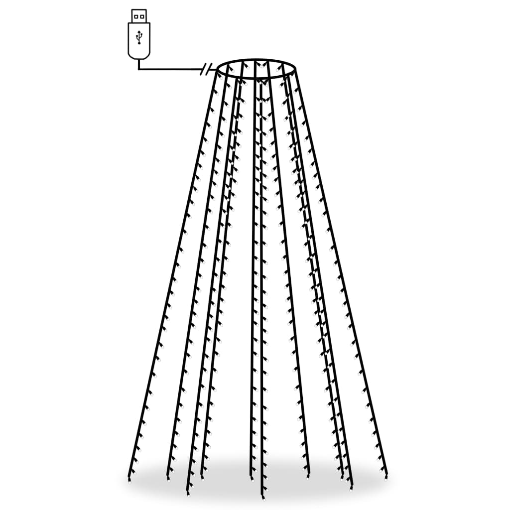 Weihnachtsbaum-Lichternetz mit 250 LEDs Kaltweiß 250 cm - Pazzar.ch