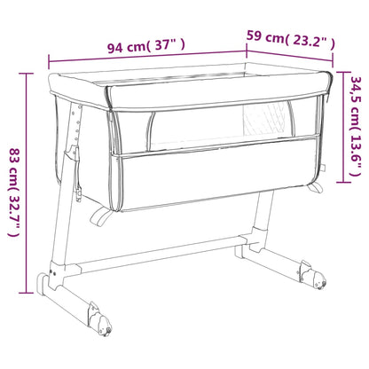 Babybett mit Matratze Rot Leinenstoff - Pazzar.ch