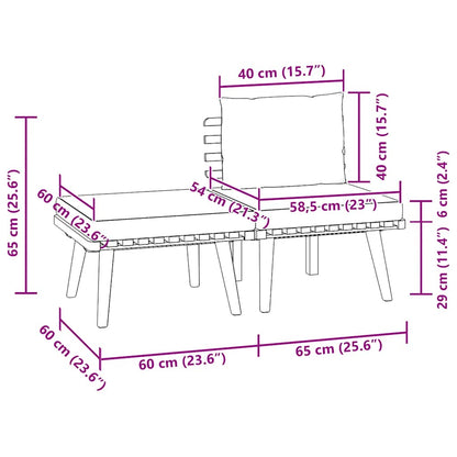 3-tlg. Garten-Lounge-Set mit Kissen Massivholz Akazie
