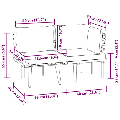2-tlg. Garten-Lounge-Set mit Kissen Massivholz Akazie