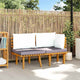 2-tlg. Garten-Lounge-Set mit Kissen Massivholz Akazie
