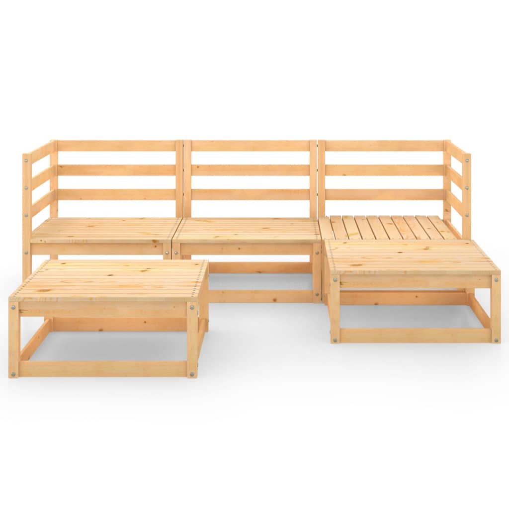 5-tlg. Garten-Lounge-Set Massivholz Kiefer - Pazzar.ch