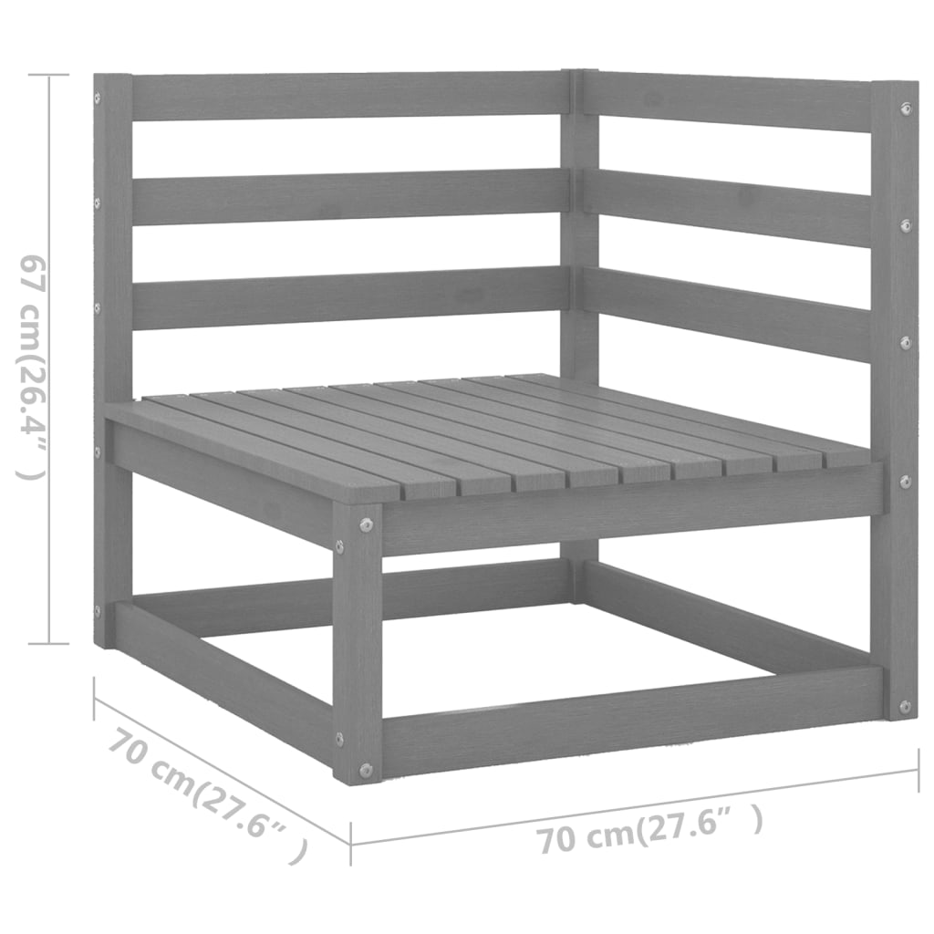 8-tlg. Garten-Lounge-Set Grau Kiefer Massivholz - Pazzar.ch