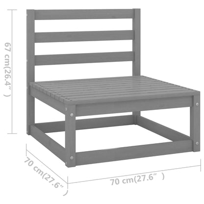 8-tlg. Garten-Lounge-Set Grau Kiefer Massivholz - Pazzar.ch