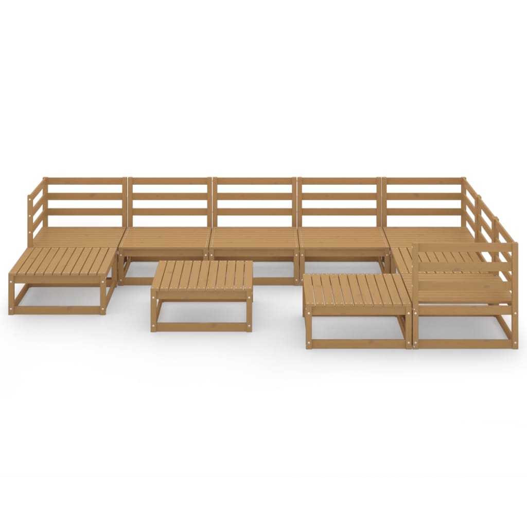 10-tlg. Garten-Lounge-Set Honigbraun Massivholz Kiefer - Pazzar.ch