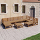 10-tlg. Garten-Lounge-Set Honigbraun Massivholz Kiefer