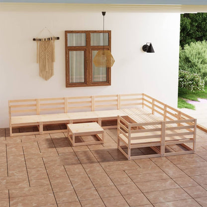 10-tlg. Garten-Lounge-Set Massivholz Kiefer - Pazzar.ch