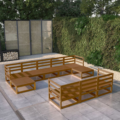 10-tlg. Garten-Lounge-Set Massivholz Kiefer - Pazzar.ch