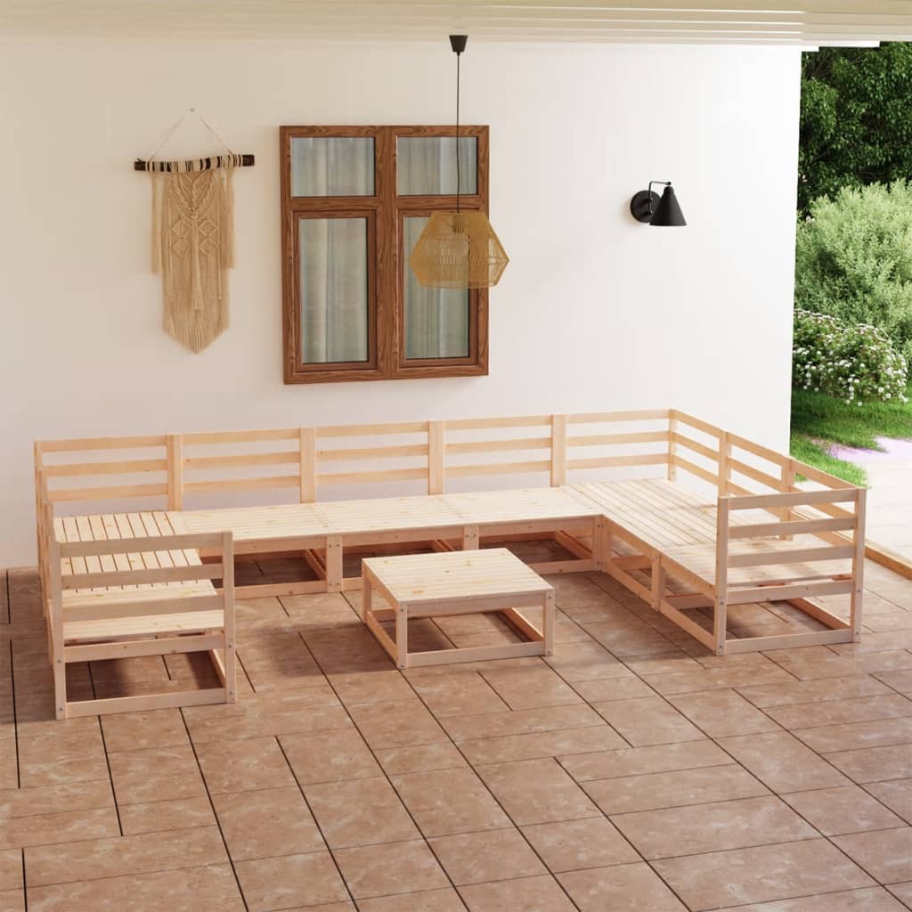 10-tlg. Garten-Lounge-Set Massivholz Kiefer - Pazzar.ch