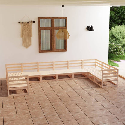 10-tlg. Garten-Lounge-Set Massivholz Kiefer - Pazzar.ch