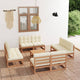 9-tlg. Garten-Lounge-Set mit Kissen Kiefer Massivholz