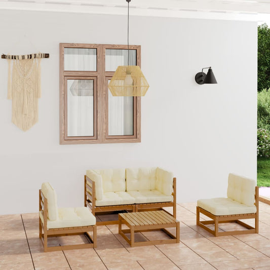 5-tlg. Garten-Lounge-Set mit Kissen Kiefer Massivholz - Pazzar.ch