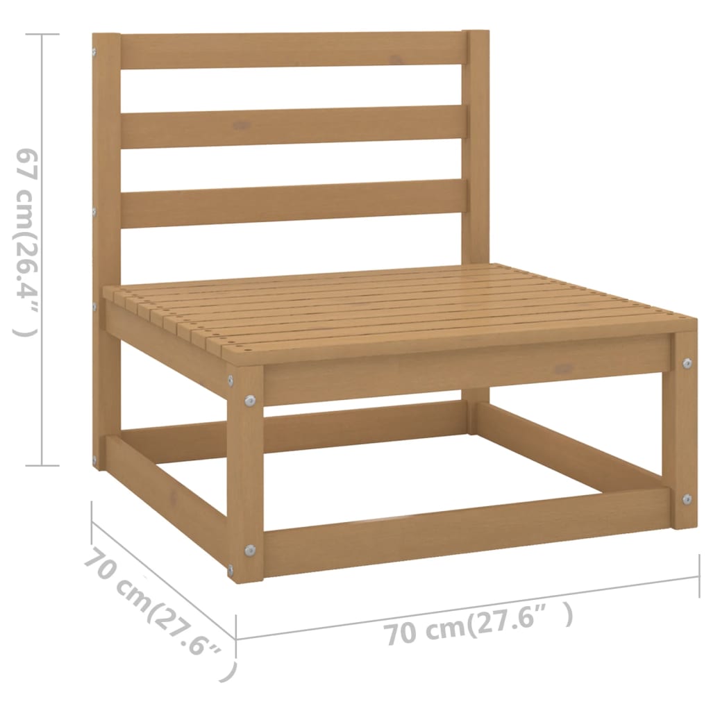 7-tlg. Garten-Lounge-Set mit Kissen Kiefer Massivholz