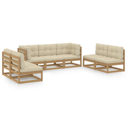 7-tlg. Garten-Lounge-Set mit Kissen Kiefer Massivholz - Pazzar.ch