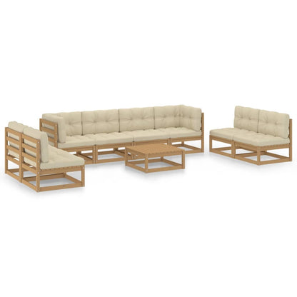 9-tlg. Garten-Lounge-Set mit Kissen Kiefer Massivholz - Pazzar.ch