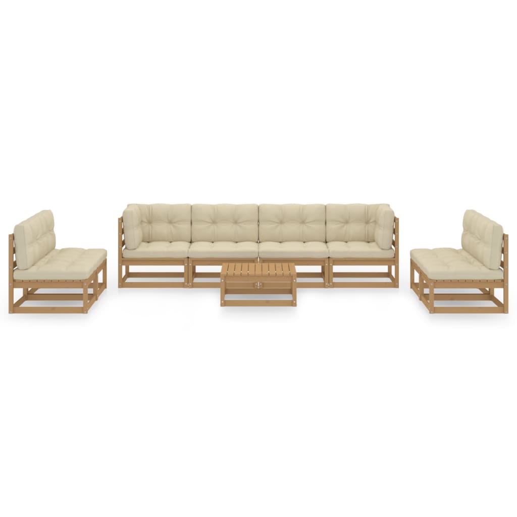 9-tlg. Garten-Lounge-Set mit Kissen Kiefer Massivholz - Pazzar.ch