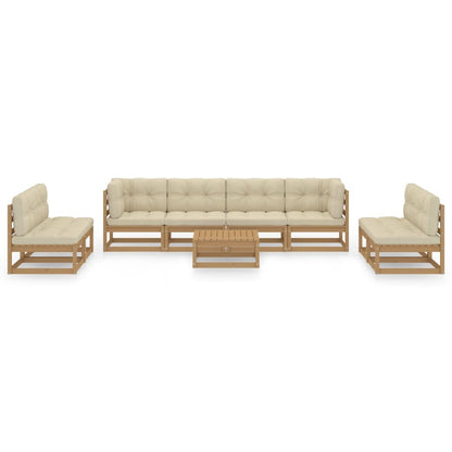 9-tlg. Garten-Lounge-Set mit Kissen Kiefer Massivholz - Pazzar.ch