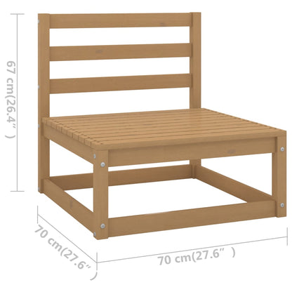 13-tlg. Garten-Lounge-Set mit Kissen Honigbraun Massivholz - Pazzar.ch