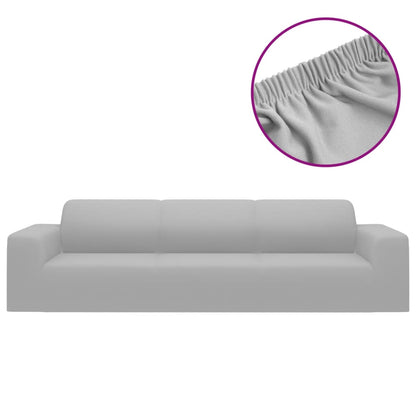 Stretch Sofahusse 4-Sitzer Grau Polyester-Jersey - Pazzar.ch