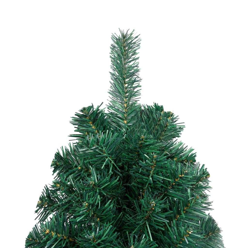 Künstlicher Halb-Weihnachtsbaum Beleuchtung Kugeln Grün 120 cm - Pazzar.ch